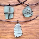 Green Seaglass Earrings